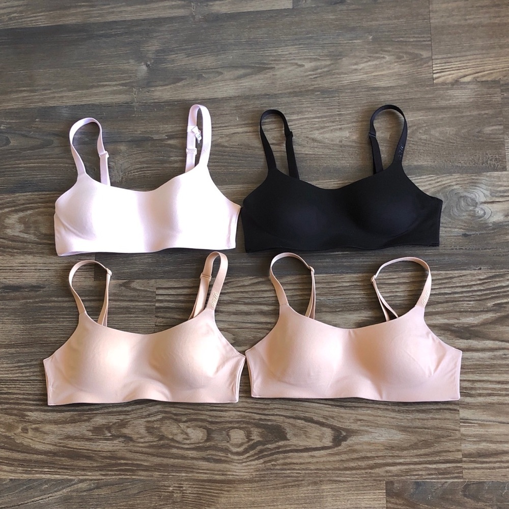 Aerie Smoothez Braish Wireless Bralette Bundle Molded Cup XXS Nude Pink Black